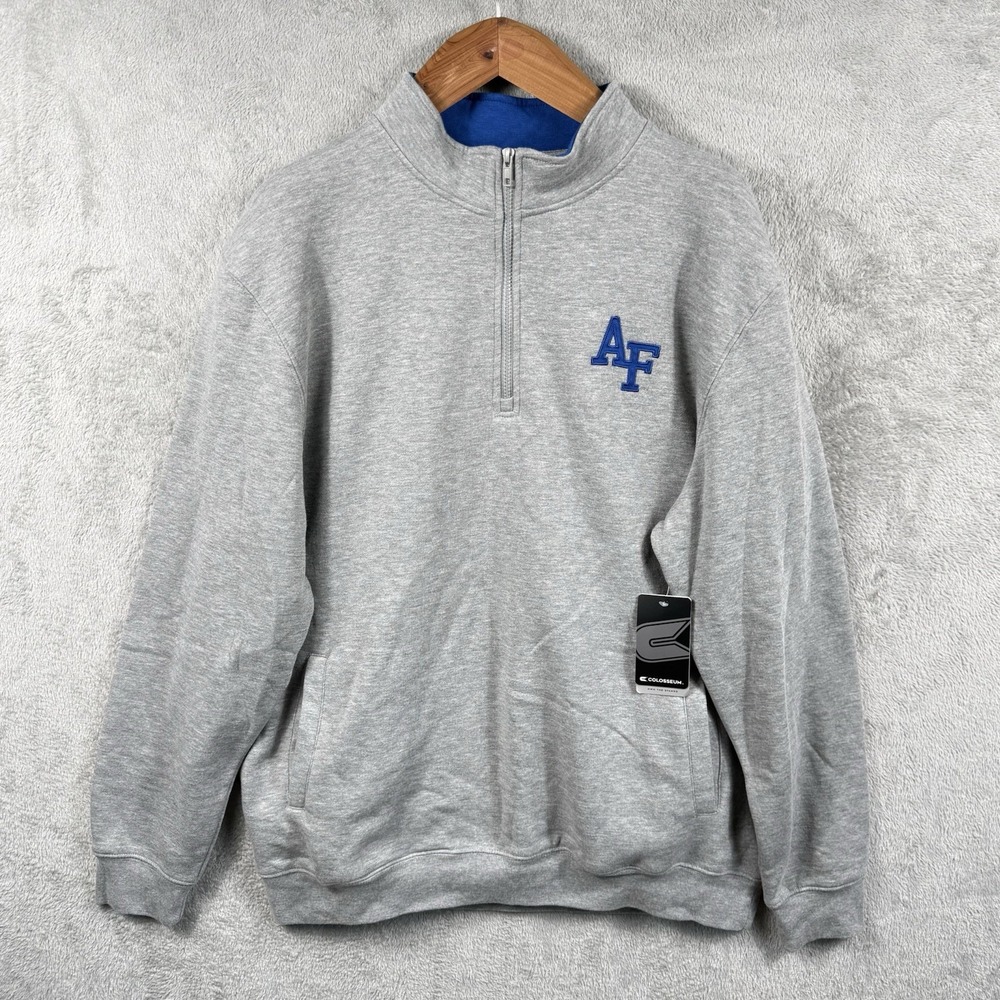 Colosseum Air Force Falcons AFA Men’s XL NWT Gray 1/4 Zip Pullover Sweatshirt